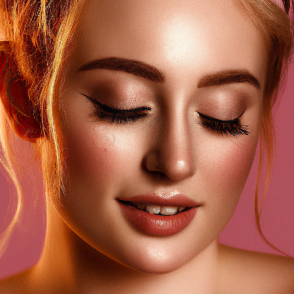 Retrato minimalista retocado con piel uniforme y corrección de color